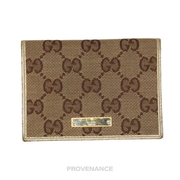 🔴 Gucci Card Wallet - GG Canvas White - Picture 1 of 7